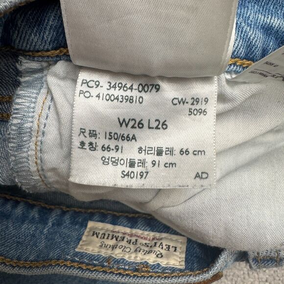 Levi's Premium Wedgie Straight Leg Button Fly Denim Jeans Womens 26 High Rise - Picture 15 of 16